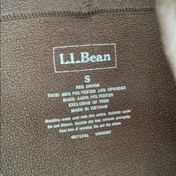 L.L. Bean Fleece Brown Long Sleeve Softshell Zip Up Jacket sz S - Picture 4 of 6